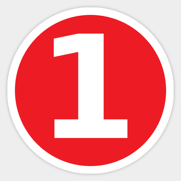 Number 1 Big Red Dot Letters & Numbers - Red - Sticker | TeePublic